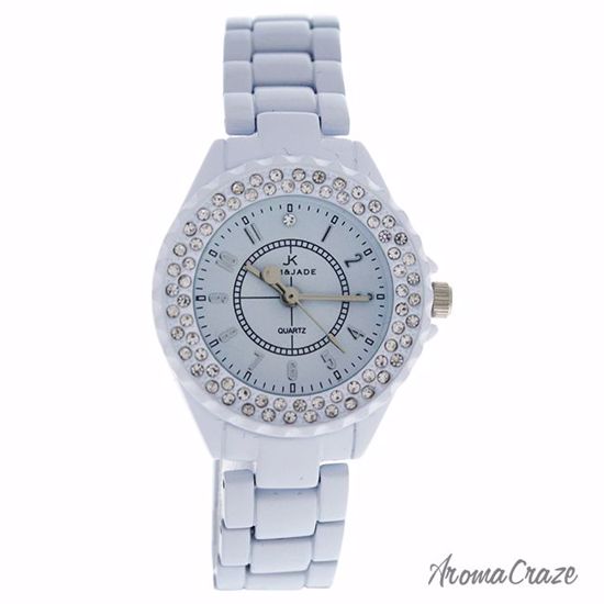 Kim & Jade 2033L-WW White Stainless Steel Bracelet Watch for