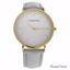 Andreas Osten AO-163 Gold/Gray Leather Strap Watch for Women