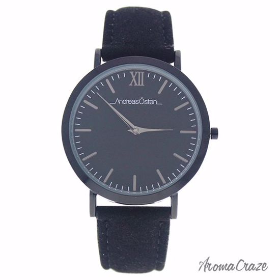 Andreas Osten AO-118 Tidlos Black Coal/Black Leather Strap W