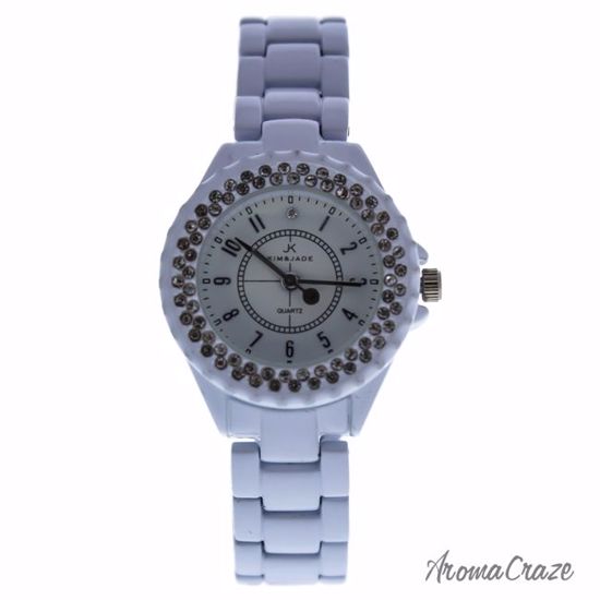 Kim & Jade 2033L-WS White Stainless Steel Bracelet Watch for
