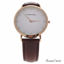 Andreas Osten AO-28 Klassisk Rose Gold/Brown Leather Strap W