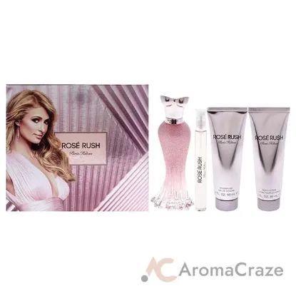 Picture of Rose Rush by Paris Hilton for Women - 4 Pc Gift Set 3.4oz EDP Spray, 0.34oz EDP Spray, 3.0oz Body Lotion, 3.0oz Shower Gel