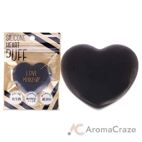 Picture of Silicone Heart Puff - Mat Black by Sun Smile for Women - 1 Pc Sponge