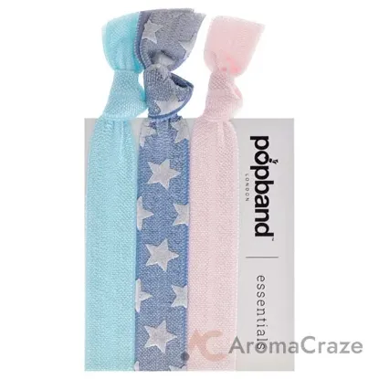 Picture of Essential Hair Bands - Cheerleader Blue by Popband for Women - 3 Pc Hair Bands