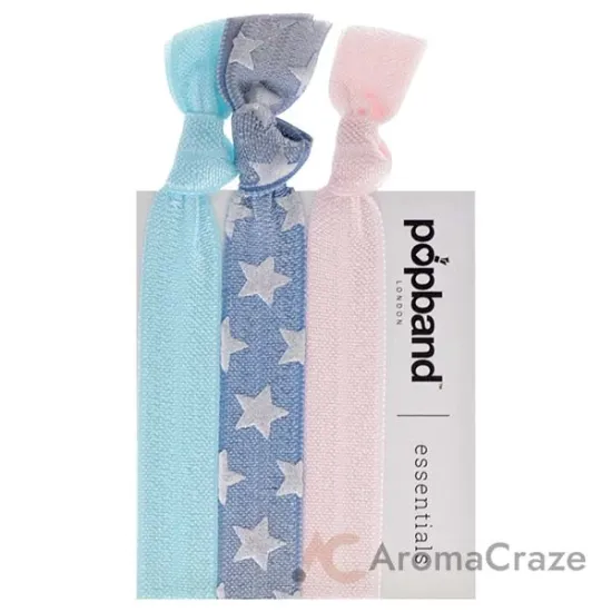 Picture of Essential Hair Bands - Cheerleader Blue by Popband for Women - 3 Pc Hair Bands