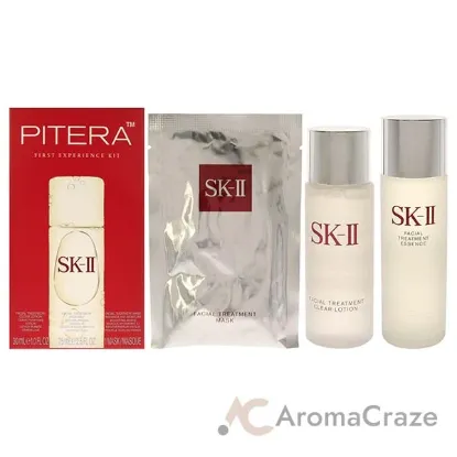 Picture of Pitera First Experience Kit by SK-II for Unisex - 3 Pc 2.5oz Facial Treatment Essence , 1oz Facial Treatment Clear Lotion, 1Pc Facial Treatment Mask