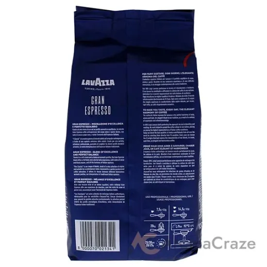Picture of Gran Espresso Roast Whole Bean Coffee by Lavazza for Unisex - 35.2 oz Coffee