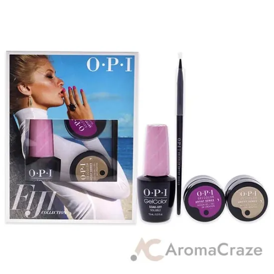 Picture of Fiji GelColor and Artist Series Trio - 1 by OPI for Women - 3 Pc 0.5oz GelColor - Getting Nadi On My Honeymoon, 0.21oz Artist Series - Bronze Has More Fun, 0.21oz Artist Series - Rate V for Violet, Artist Series Mini Striper Brush
