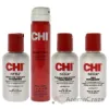 Picture of Protect And Hold On The Go Styling Kit by CHI for Unisex - 4 Pc 2oz Infra Shampoo, 2oz Infra Treatment, 2.6oz Helmet Head Hair Spray, 2oz Silk Infusion