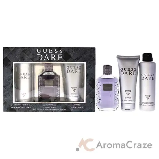Picture of Guess Dare by Guess for Men - 3 Pc Gift Set 3.4oz EDT Spray, 6.0oz Deodorant Body Spray, 6.7oz Shower Gel
