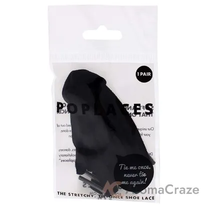 Picture of Poplaces - Black by Popband for Unisex - 1 Pc Shoe Laces