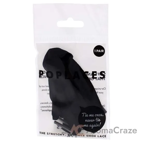Picture of Poplaces - Black by Popband for Unisex - 1 Pc Shoe Laces