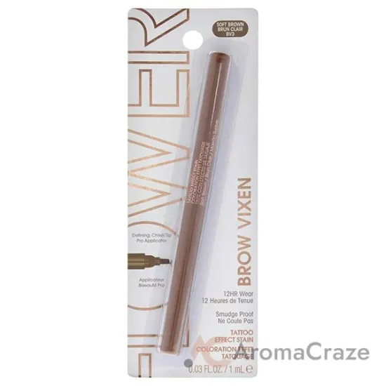 Picture of Brow Vixen Tattoo Effect Brow Stain - BV3 Soft Brown by Flower Beauty for Women - 0.03 oz Eyebrow