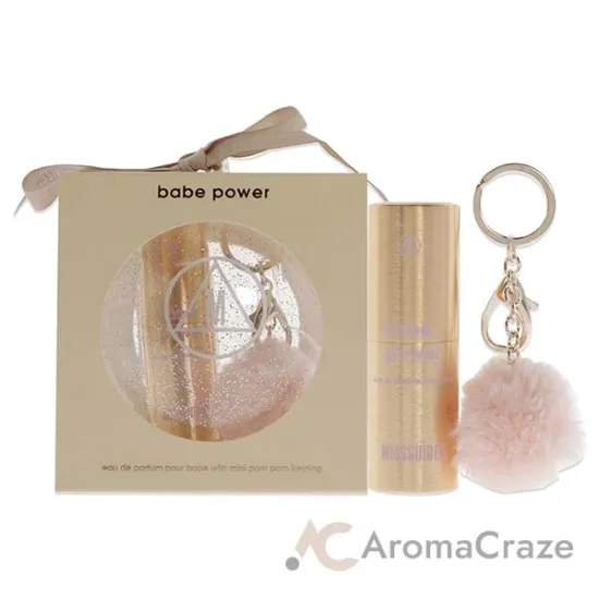 Picture of Babe Power by Missguided for Women - 2 Pc Mini Gift Set 10ml EDP Spray, Mini Pom Pom Keyring