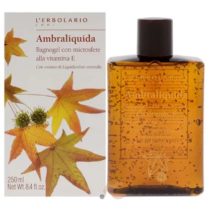 Picture of Bath Gel with Vitamin E Micro-Spheres - Ambraliquida by LErbolario for Unisex - 8.4 oz Shower Gel