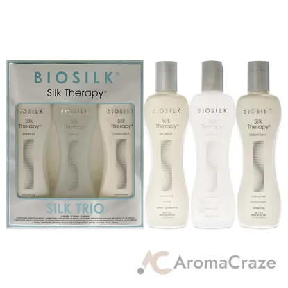 Picture of Silk Therapy Trio by Biosilk for Unisex - 3 Pc 7oz Silk Therapy Shampoo, 7oz Silk Therapy Conditioner, 7oz and Silk Therapy Original