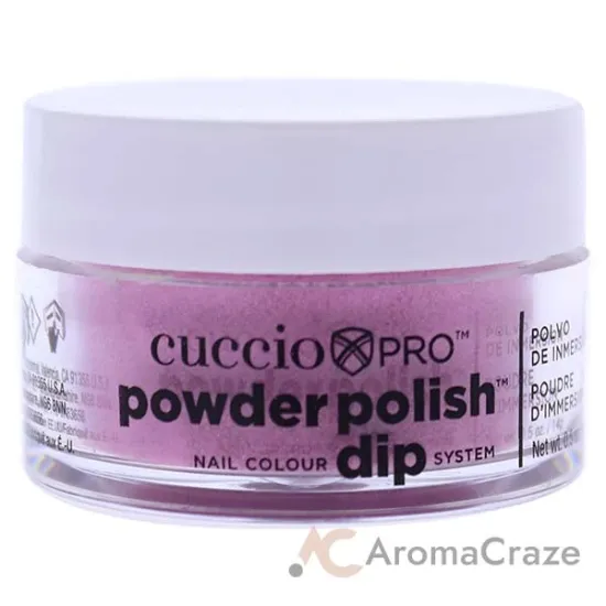 Picture of Pro Powder Polish Nail Colour Dip System - Deep Pink With Pink Glitter by Cuccio Colour for Women - 0.5 oz Nail Powder