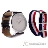 Picture of AO-101 Silver-Black Leather Strap Watch by Andreas Osten for Unisex - 1 Pc Watch