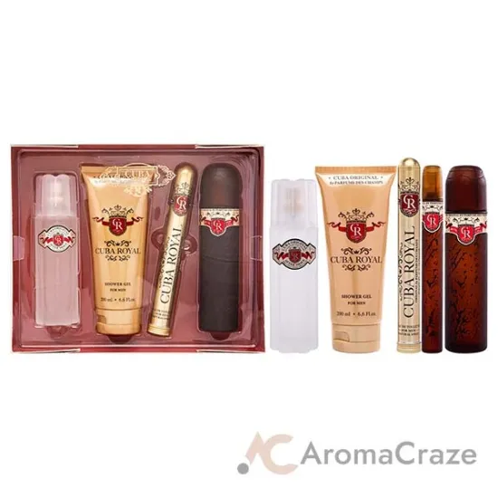 Picture of Cuba Royal by Cuba for Men - 4 Pc Gift Set 3.3oz EDT Spray, 1.17oz EDT Spray, 3.3oz After Shave, 6.7oz Shower Gel