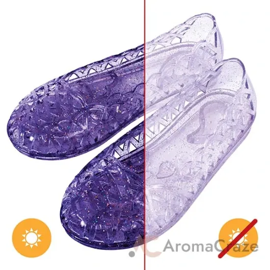 Picture of Heart Sole Girl Jellies Shoes - 7 Purple by DelSol for Kids - 1 Pair Shoes