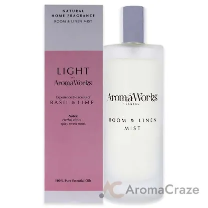 Picture of Light Room and Linen Mist - Basil and Lime by Aromaworks for Unisex - 3.4 oz Room Spray
