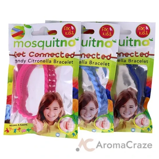 Picture of Get Connected Citronella Bracelet Set by Mosquitno for Kids - 3 Pc Bracelet Light Blue, Pink, Blue