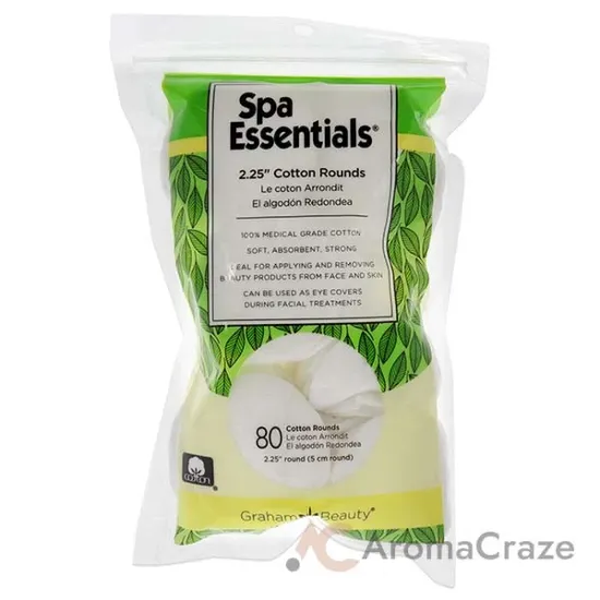 Picture of Cotton Rounds - 2.25 by Spa Essentials for Women - 80 Count Cotton Pads