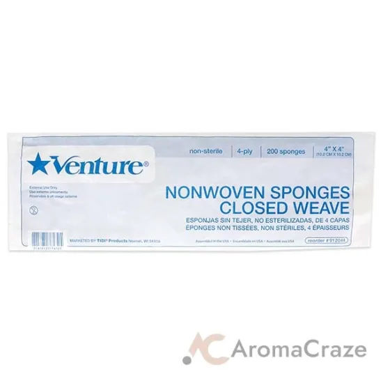 Picture of Venture Non-Woven 4-Ply Closed Weave Sponge Non-Sterile by Tidi for Unisex - 200 Count Sponge