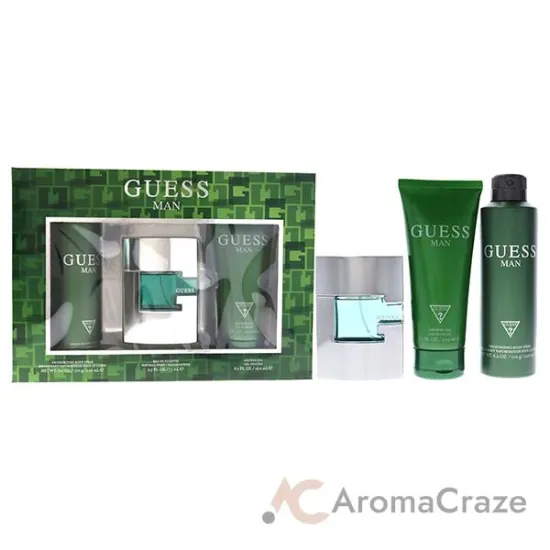 Picture of Guess Man by Guess for Men - 3 Pc Gift Set 2.5oz EDT Spray, 6oz Deodorizing Body Spray, 6.7oz Shower Gel