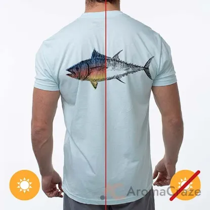 Picture of Men Classic Crew Tee - Big Fish-Ice Blue by DelSol for Men - 1 Pc T-Shirt (XL)