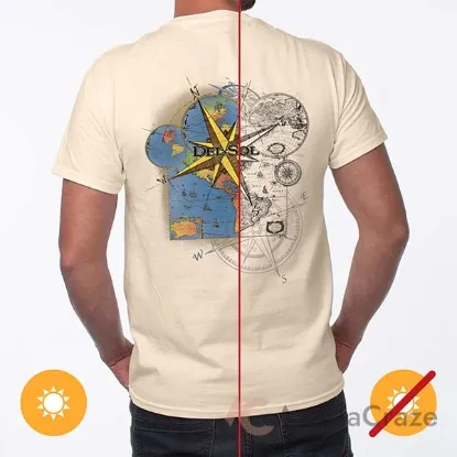 Picture of Men Classic Crew Tee - Lost Atlas by DelSol for Men - 1 Pc T-Shirt (Medium)