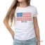 Picture of Classic Crew Tee - Tropical Americana-White by DelSol for Women - 1 Pc T-Shirt (Small)