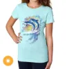 Picture of Junior Crew Tee - Watercolor Dolphins-Ice Blue by DelSol for Women - 1 Pc T-Shirt (Large)
