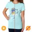 Picture of Junior Crew Tee - Watercolor Dolphins-Ice Blue by DelSol for Women - 1 Pc T-Shirt (XL)