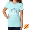 Picture of Junior Crew Tee - Watercolor Dolphins-Ice Blue by DelSol for Women - 1 Pc T-Shirt (2XL)