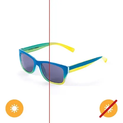 Picture of Kids Solize Hello Summer - Blue and Yellow to Green by DelSol for Kids - 1 Pc Sunglasses