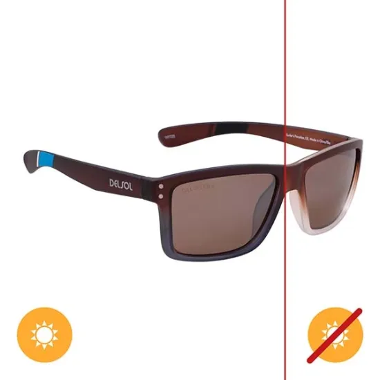 Picture of Solize Surfers Paradise - Brown to Ebony by DelSol for Unisex - 1 Pc Sunglasses