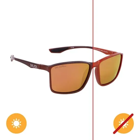 Picture of Solize Last Time Around - Metallic Orange to Brown by DelSol for Unisex - 1 Pc Sunglasses
