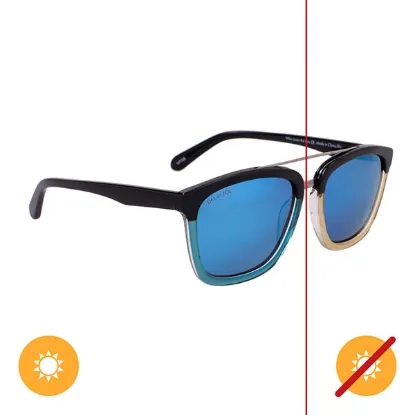 Picture of Solize Who Loves the Sun - Black and Clear to Blue by DelSol for Unisex - 1 Pc Sunglasses