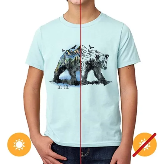 Picture of Kids Crew Tee - Bear Scene - Ice Blue by DelSol for Kids - 1 Pc T-Shirt (YXS)
