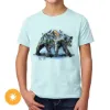 Picture of Kids Crew Tee - Bear Scene - Ice Blue by DelSol for Kids - 1 Pc T-Shirt (YS)