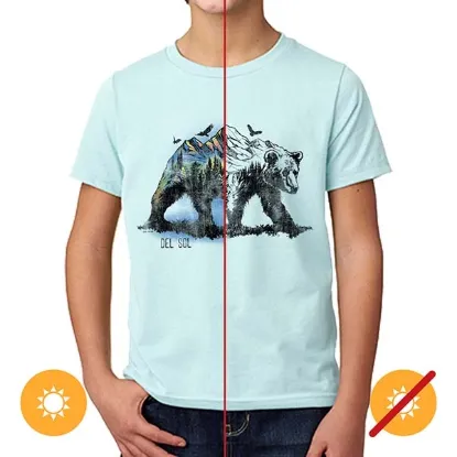 Picture of Kids Crew Tee - Bear Scene - Ice Blue by DelSol for Kids - 1 Pc T-Shirt (YM)