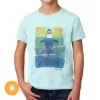 Picture of Kids Crew Tee - Rising Shark by DelSol for Kids - 1 Pc T-Shirt (YXS)