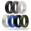 Picture of Silicone Wedding Ring - Step Edge Style Set by ROQ for Men - 7 x 13 mm Black, Grey, Light Grey, Silver, Blue, Navy Blue, Olive Green