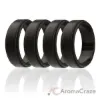 Picture of Silicone Wedding Ring - Step Edge Style - Black by ROQ for Men - 4 x 11 mm Ring