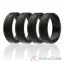 Picture of Silicone Wedding Ring - Step Edge Style - Black by ROQ for Men - 4 x 11 mm Ring