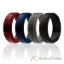 Picture of Silicone Wedding Ring - Step Edge Style Set by ROQ for Men - 4 x 7 mm Bordeaux, Black, Grey, Blue
