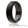 Picture of Silicone Wedding Ring - Step Edge Style - Black by ROQ for Men - 9 mm Ring