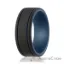 Picture of Silicone Wedding Ring - Duo Collection 2 Thin Lines - Blue-Black by ROQ for Men - 15 mm Ring