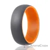 Picture of Silicone Wedding Ring - Duo Collection Dome Style - Orange-Grey by ROQ for Men - 9 mm Ring